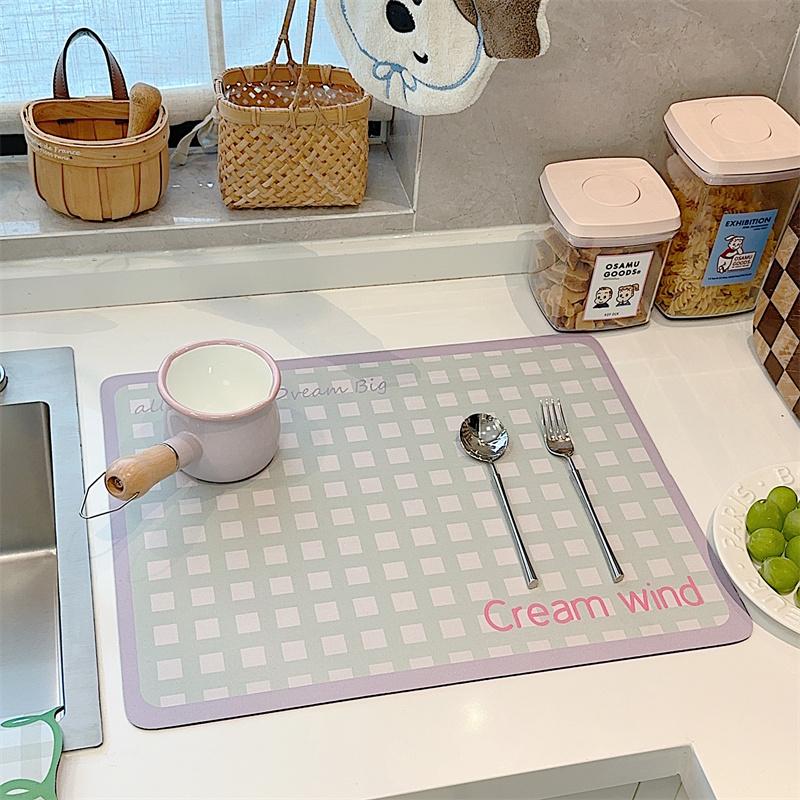 

Kawaii Leather Dining Table Mat Cartoon Placemat Countertop Absorbent Pad Insulation Mat Cup Coaster Waterproof Pet Bowl Mats 30x40cm