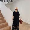 MODIQUE Vară Plus Size Cămașă Rochie Nouă Femei Lejer mozaic Bumbac In Rochie Florală Solid Casual Rochii Femei Gâtul O