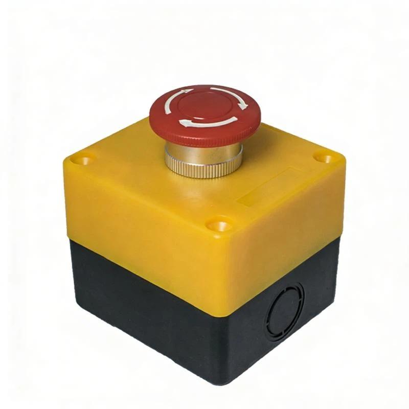 1 Set Waterproof Safety Stop Push Button With Rain Cover 10A Emergency Stop Button Switch Box For Industrial Machine