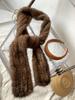 Mink Fur Scarf For Women Long Warm Fur Neck Warmer Winter Fashion Black Natural Fur Scarf Handmade Knitted Fur Scarves Shawl