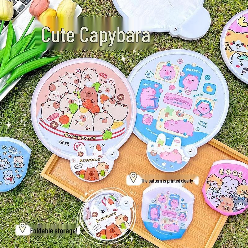 

Мультяшная капибара, портативный мини-вентилятор для селфи - светоотражающий, складной, милый и маленький.