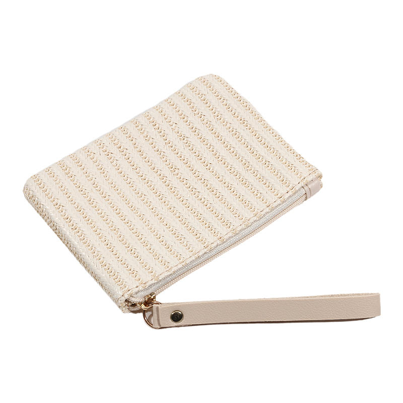 Women Girls Straw Clutch Purses Lightweight Summer Beach Mobile Phone Wallet Coin Change Pouch