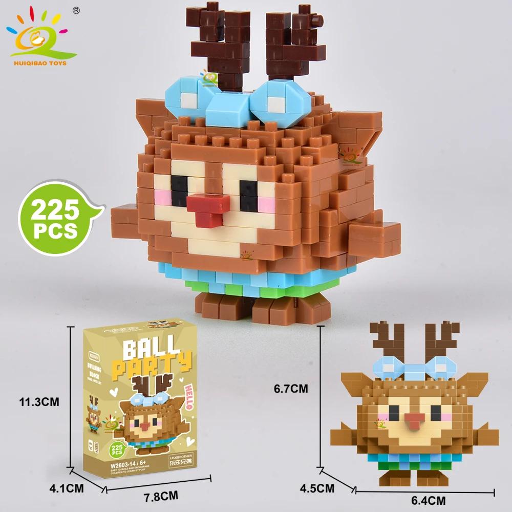 HUIQIBAO MOC Tier Mikro-Baustein Mini Niedlich 3D Diamant Modellstein DIY Stadtbau Spielzeug für Kinder Schreibtischdekoration