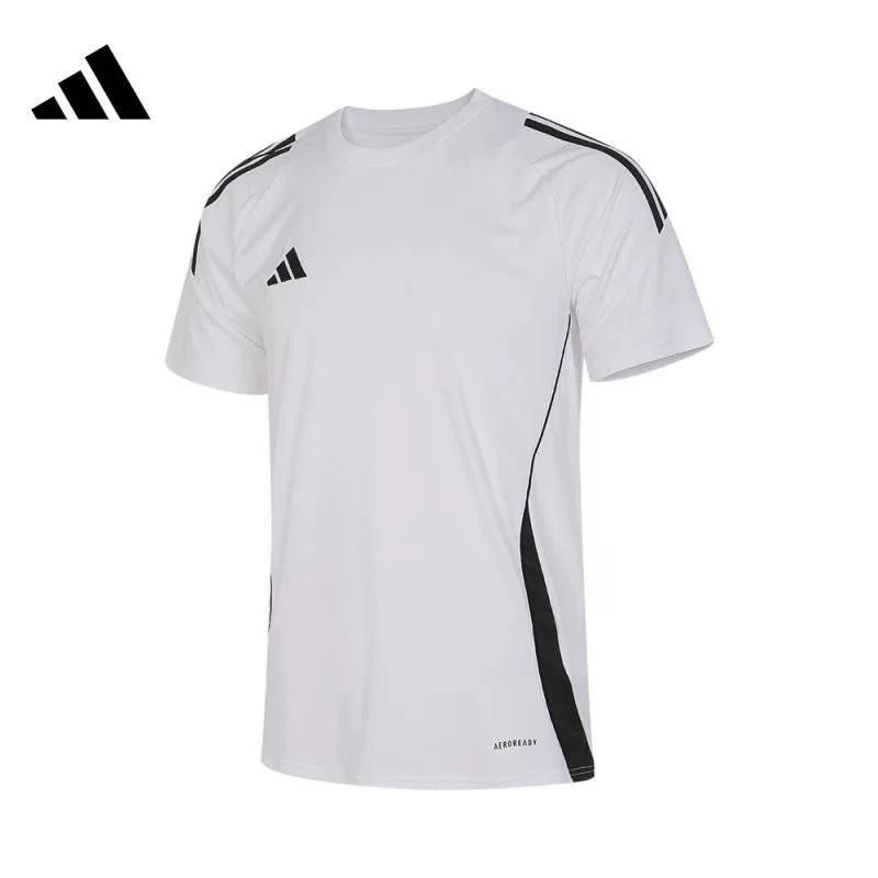 Adidas Tiro 24 Color-Blocked Striped Logo Printed Slim Fit Round Neck Short-Sleeved Football Jersey for Men Is1019 XL