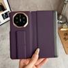 For Huawei Mate X6 and X5 Case Luxury Leather Dual Hinge Protection Finger Grip Strap Track Stand Case Cover