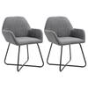 Dining Chairs Set of 2 Dark Fabric