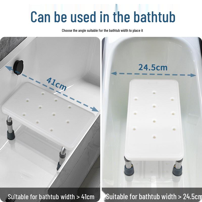Adjustable Non-slip Aluminum Bathroom Footrest Stool