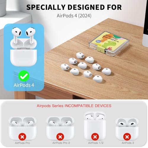 Suitable for AirPods 4th generation of 5 pairs of sports anti-skid scratch-resistant soft silicone earplug cover white
