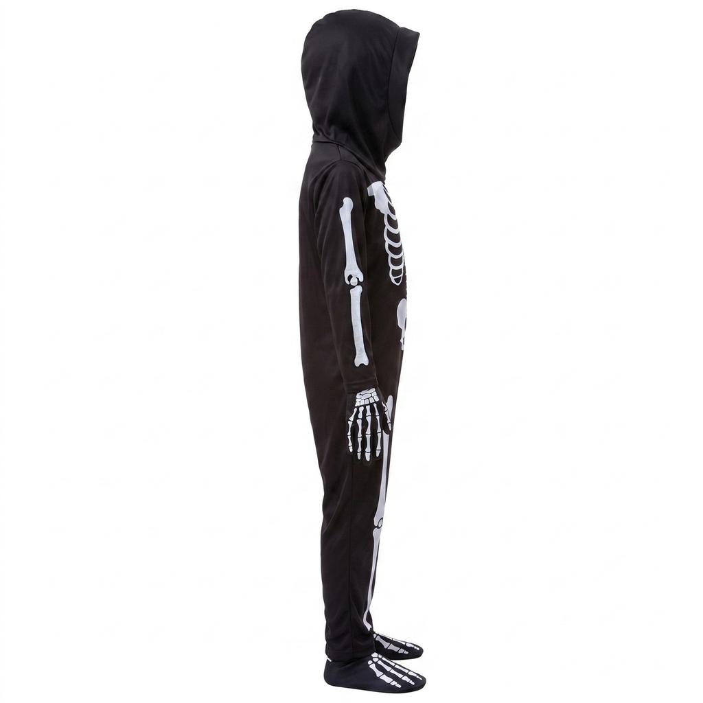 Children's Halloween Skeleton Costume, Scary Jumpsuit for Boys and Girls, Dress Up