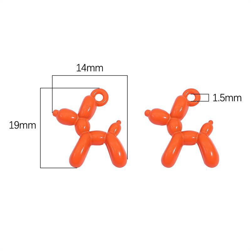 3D Colorful Balloon Puppy Alloy Pendant for DIY Jewelry Making