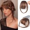 Dünne durchsichtige Luft-Pony Clip-in Haarverlängerung Synthetischer Pony mit Koteletten Pony-Haarteile Für Mädchen Tägliche Party-Nutzung