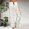 Women's Drawstring Elastic Waistband Wide Leg Color Matching Floral Printed Casual Pants