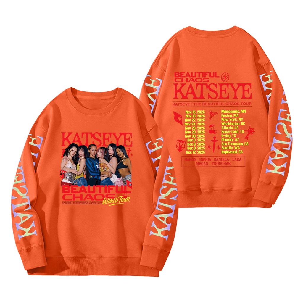 Damenmode Langarm Print Rundhals Lockerer Pullover Sweater Top