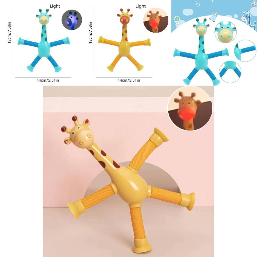 Langhals-Giraffe Stretch-Spielzeug mit Saugnapf und Leuchtfunktion