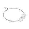 APM Monaco Love adjustable pavé heart sterling silver bracelet women's silver AB5699OX