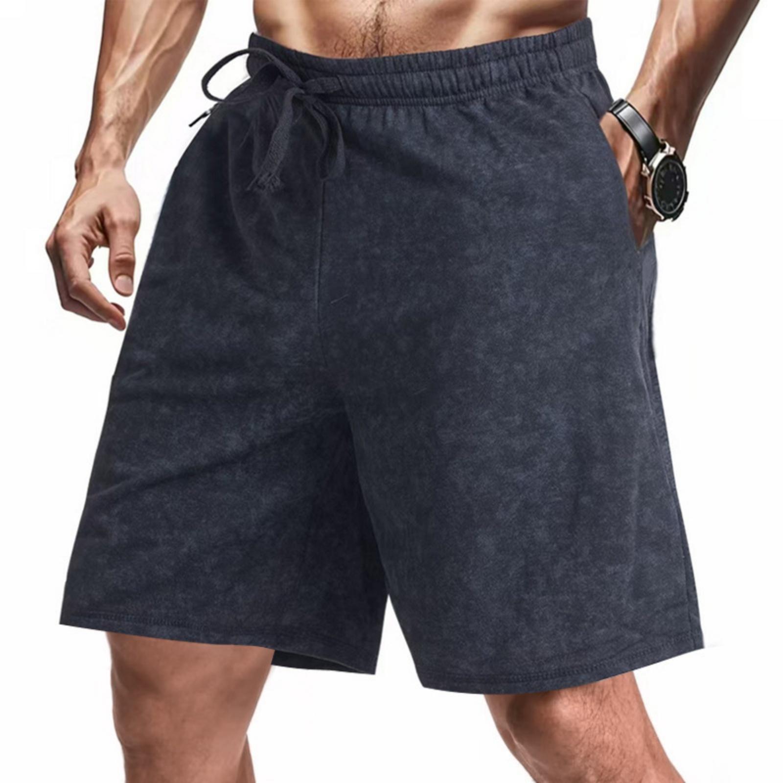 Men s Drawstring Loose Fit Beach Shorts, Athletic Casual -Inch Bottoms XXL чёрный