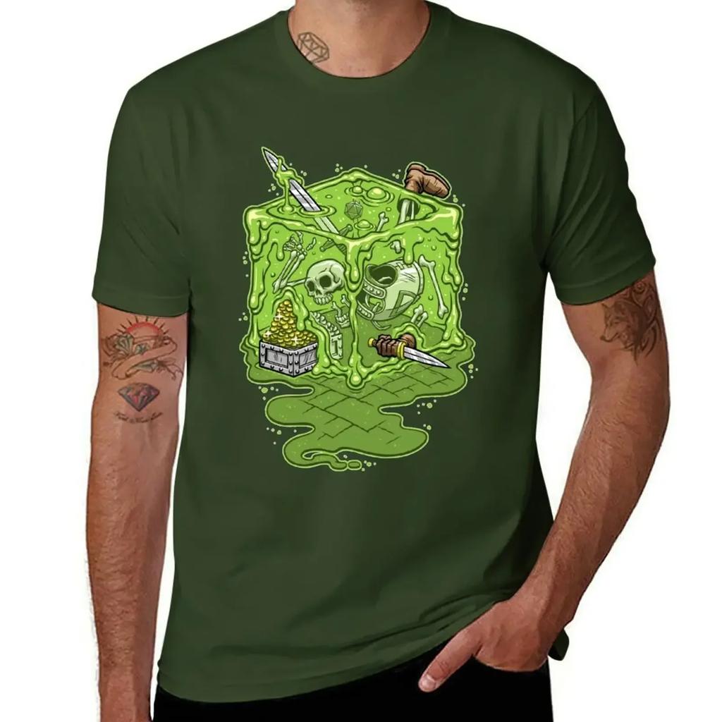 GELATINOUS CUBE! T-Shirt Street Wear Summer Clothes Man Clothes Anime Stuff Men's T Shirts