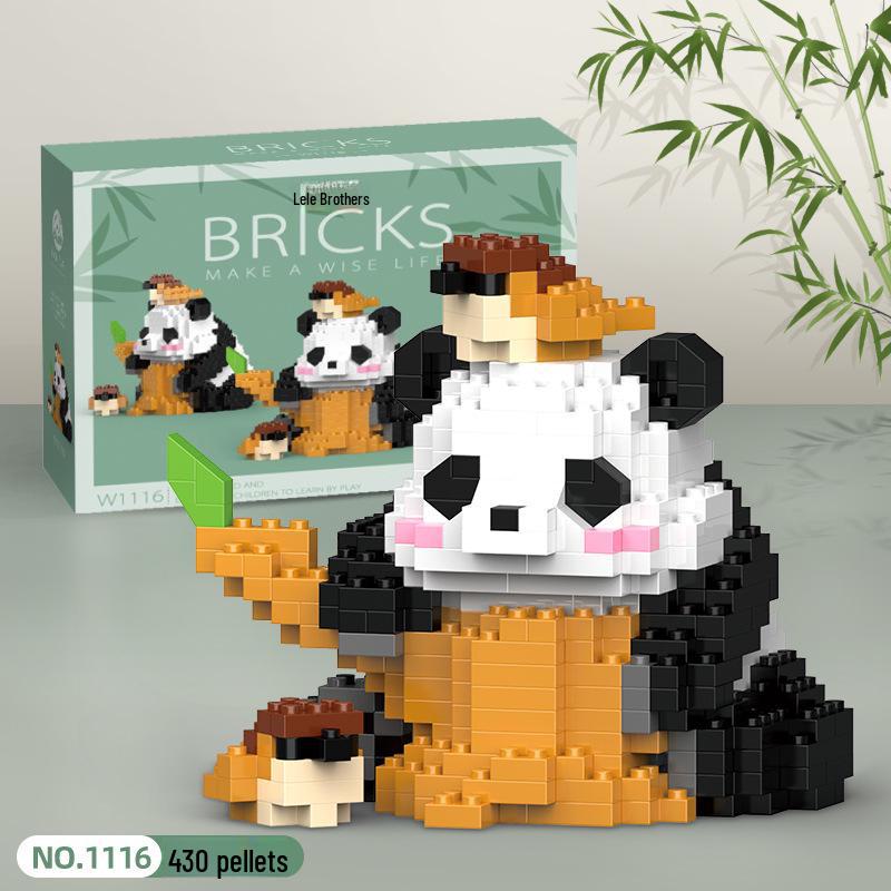 Panda Flower Micro Building Blocks - Assembly Toy for Kids, Compatible with Lego