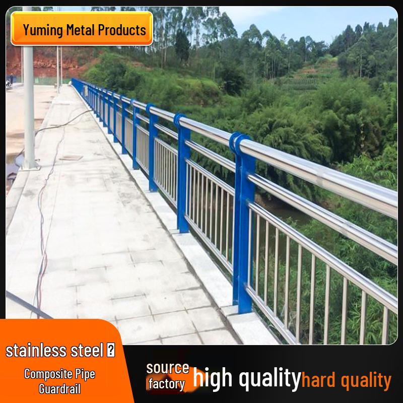 Stainless Steel Composite Pipe Bridge and Highway Guardrails, River Landscape Railings, and Isolation Barrier Installation