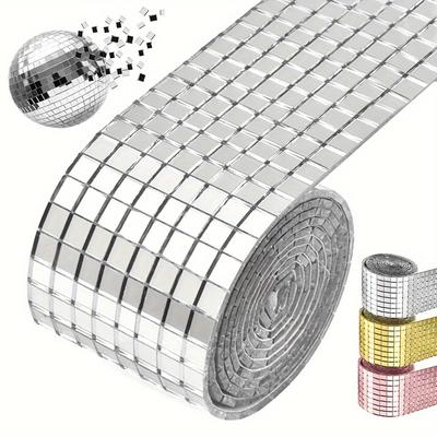 Selbstklebende Spiegelmosaikfliesen aus Acryl im klassischen Stil – quadratische, handgefertigte Glasstreifen zum Selbermachen für Dekorationen im Innen- und Außenbereich, Kunstprojekte.