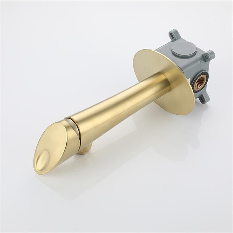 Brass Basin Faucet Luxury Bathroom Faucet Sink Mixer Tap Wall Mounted Faucet Hot And Cold Black/Brushed Gold Mixer Tap