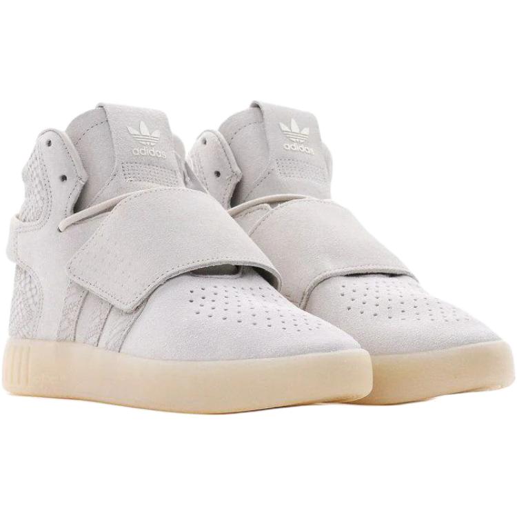 Adidas Originals Tubular Invader Strap High top Kids' Skateboarding Shoes Beige Unisex BB0391