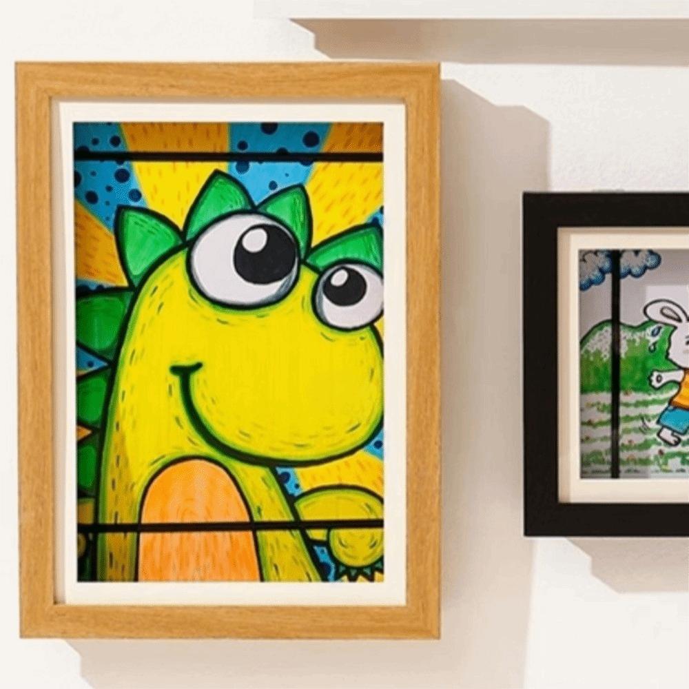 Multi-functional Wooden Picture Frame Wall Mount Magnetic Closure Flip Photo Frame Changeable Rectangle Flip Art Frame nero
