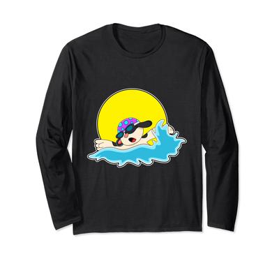 Dog Swimming Goggles Water Sports Long Sleeve T-Shirt