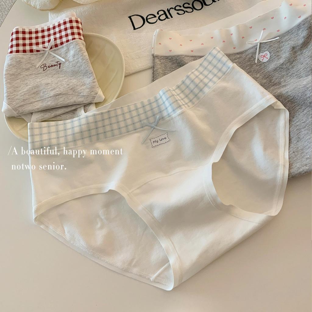 Female Spring and Autumn Sweet Pure Cotton 10A Antibacterial Extension Crotch No Trace Comfortable Breathable Briefs