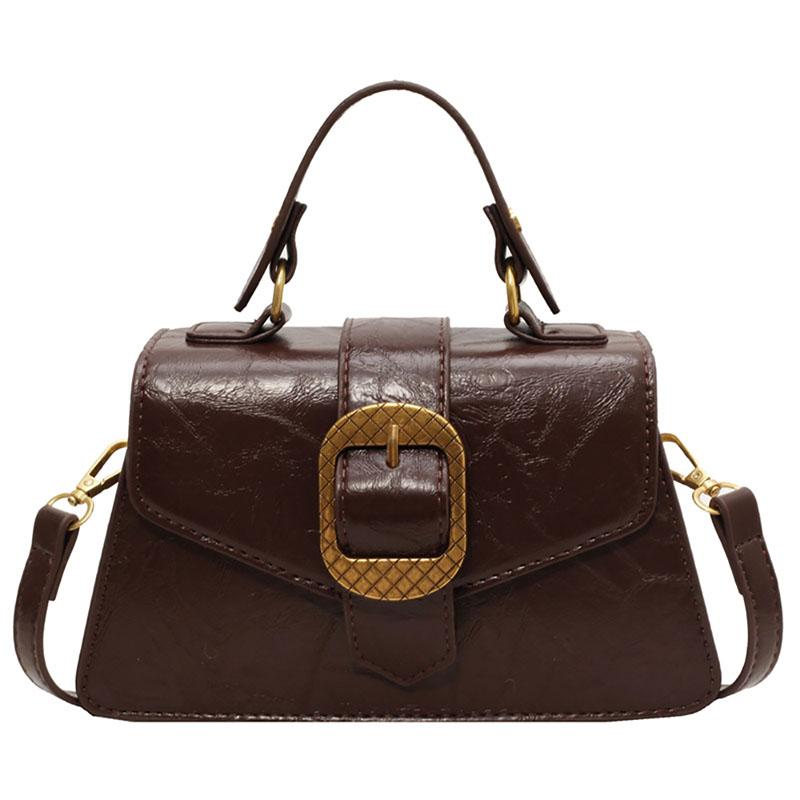 

Легкая роскошная модная мини-сумка небольшого размера, простая высококачественная дизайнерская сумка через плечо Sense, женская корейская сумка из вощеной кожи (20cm<Max Length<30cm)