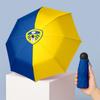 Leeds United Calcio Modello Stampato Mini 5 Pieghe 8 Stecche Compatto Ombrello Antivento Impermeabile Leggero Portatile Pieghevole