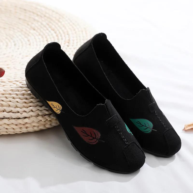 Women's Printed Shoe Upper Fishing Shoes Canvas Flat Mesh Breathable Comfortable Fashionable and Casual Board Shoes