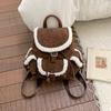 Schoolbag Vintage Suede Large Capacity Women's Backpack 1011 New Commuter Backpack College Style Class Small School Bag