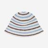 Wool Crochet Hat Stripe Cream
