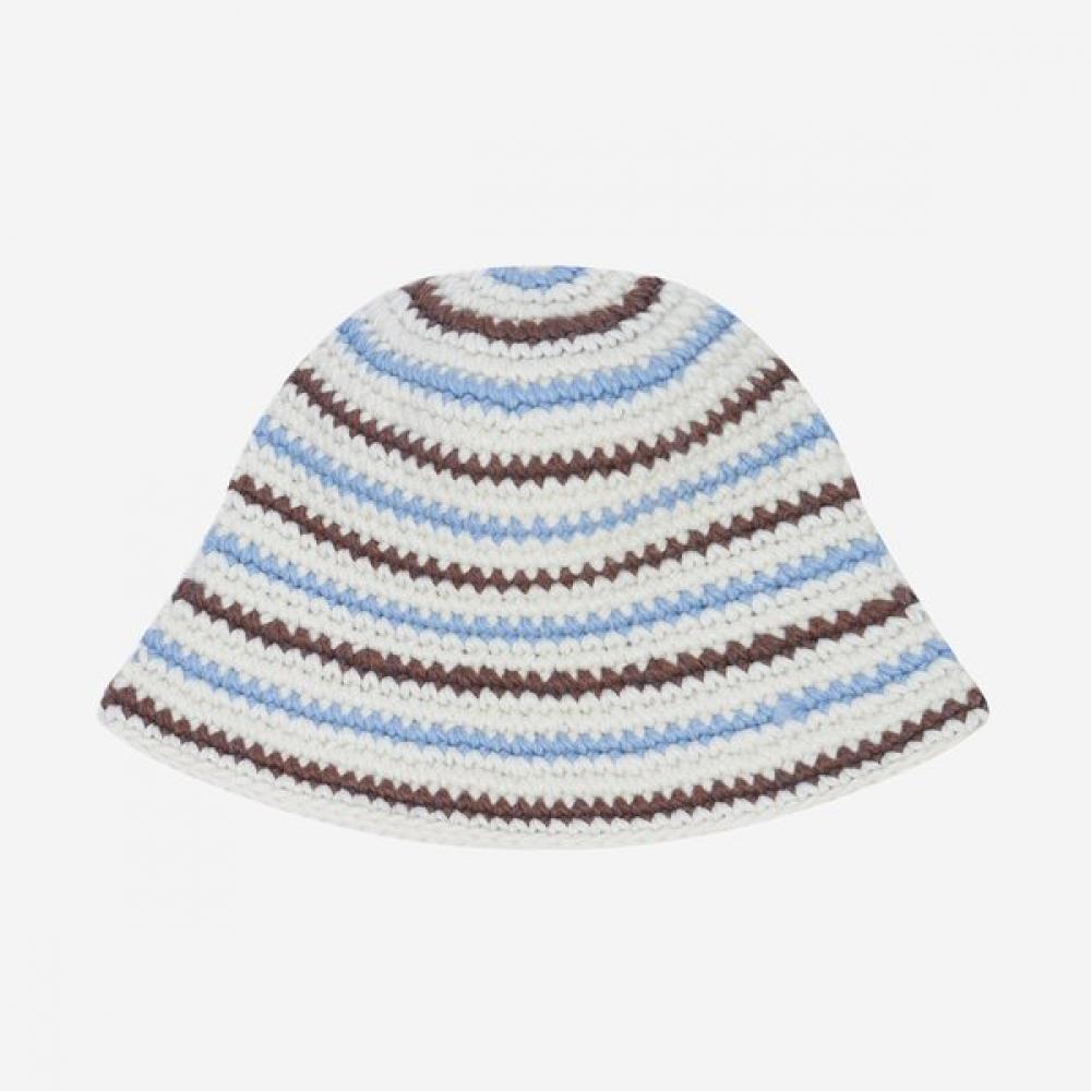 

Allincomplete Wool Crochet Hat Stripe Cream Single option