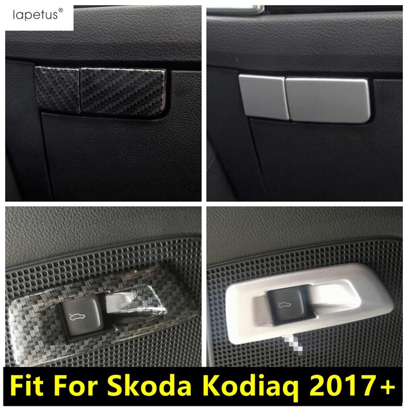 Rear Tail Gate Door Button / Glove Box Sequ Decoration Cover Trim For Skoda Kodiaq 2017 -  ABS Matte Accessories Interior