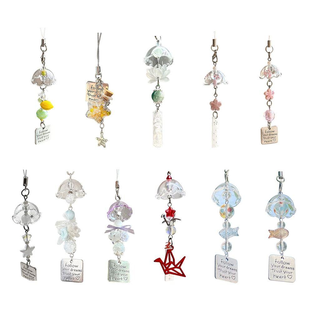 Green Lemon Lemon Keychain Wind Chimes Wind Chime Keychain Cute Persimmon Keychain Key Ornament