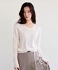 THEELO Strap Detail V-Neck Knit Top (Ivory)