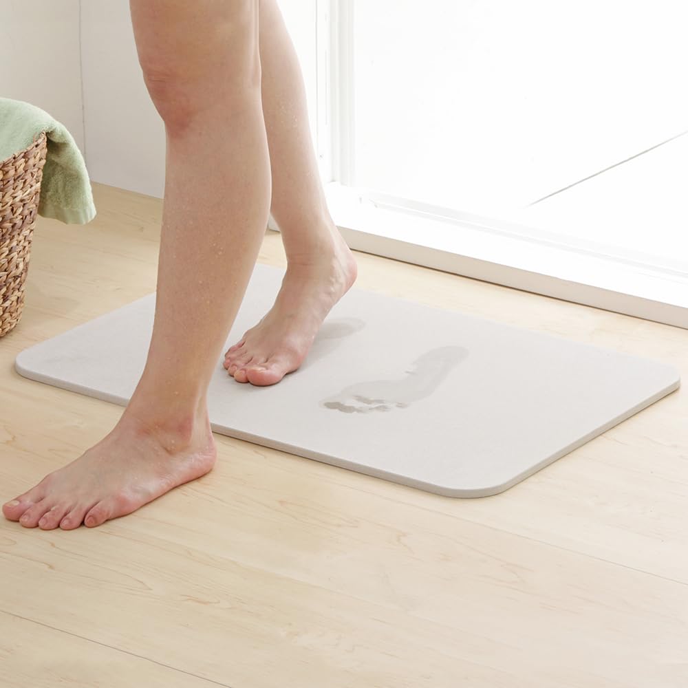 IRIS OHYAMA Diatomaceous Earth Bath Large No Laundry Foot Wipe Diatomaceous Earth Bath 60 x 39 [Tested] Mat, Size, Simple, Absorbent, Quick-Drying,
