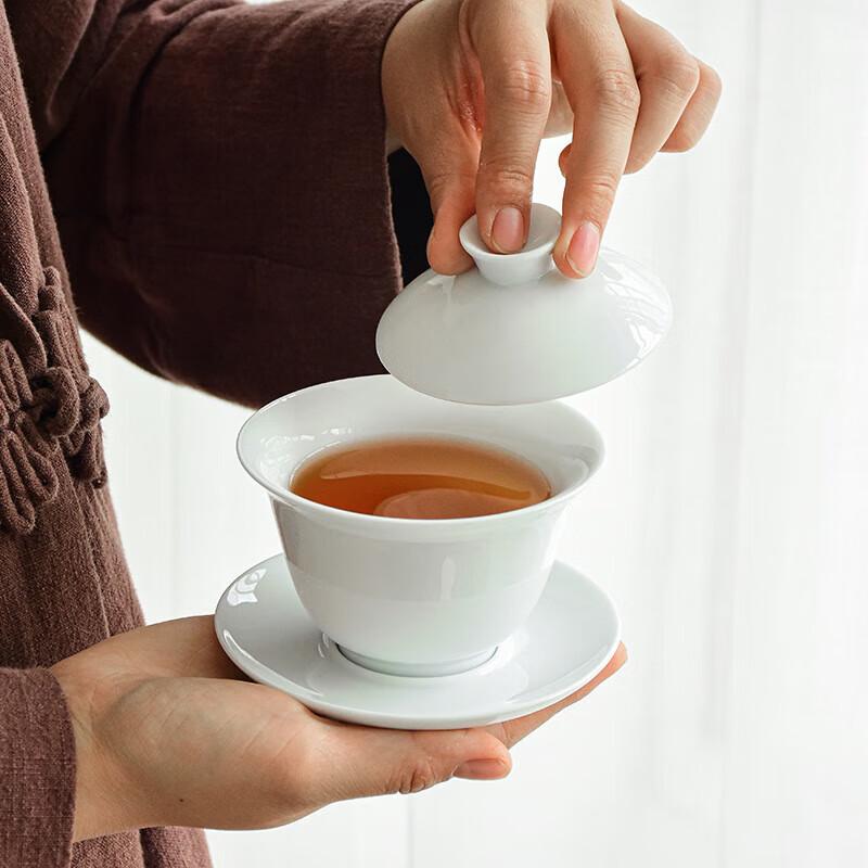 Mutton Fat Jade Ceramic Gaiwan