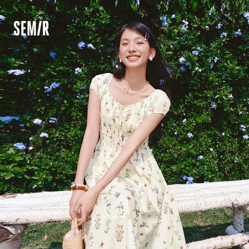 Semir Women s Floral Bowknot Midi Dress XS