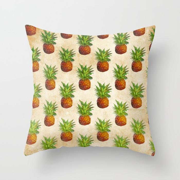 Tropical Fruit Painted Pineapple Linen Pillow Pillow Case Casual Comfortable Car Sofa Office Cushion Cover