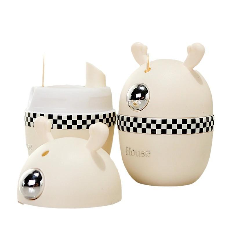 

Cream style press toothpick box, cream style deer teeth sign tube, cartoon home creative toothpick bottle білий
