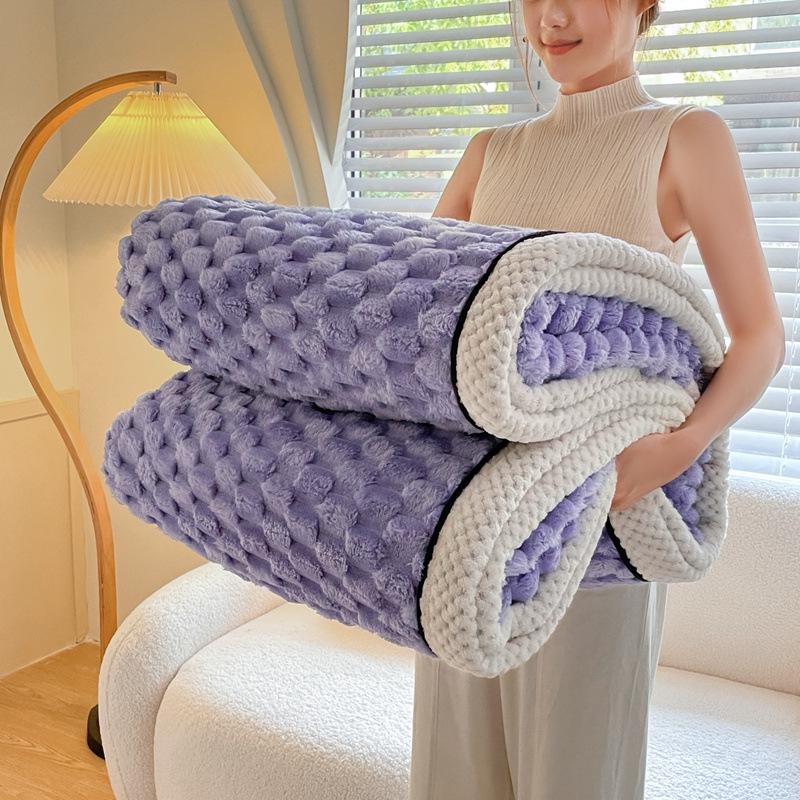 Luxurious Golden Turtle Velvet Blanket - Double-Sided, Thick, Multifunctional Fleece for Bedroom Warmth