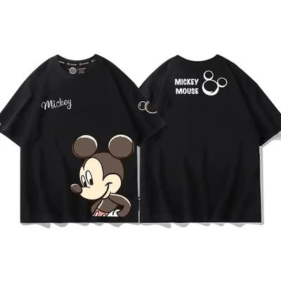 Disney Doublesided Cartoon Mickey Mouse Unisex TShirt Oversized Streetwear Casual Short Sleeve Comfortable Famous Tshirts