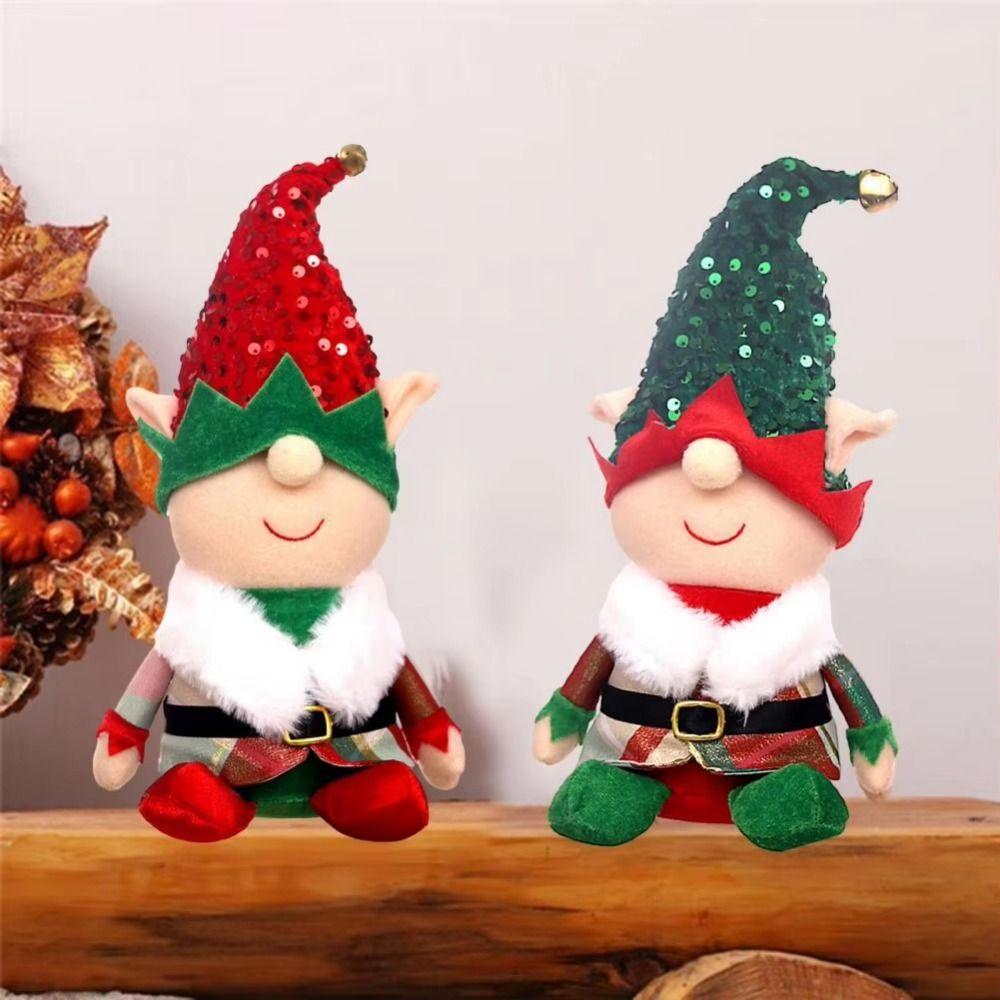 Plush Christmas Faceless Doll Creative Faceless Doll Ornament Christmas Elf Doll  Indoor Decor