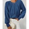 Womens Crew Neck Long Sleeve Knit Sweater Loose Fit Cable Solid Color Casual Winter Basic Top