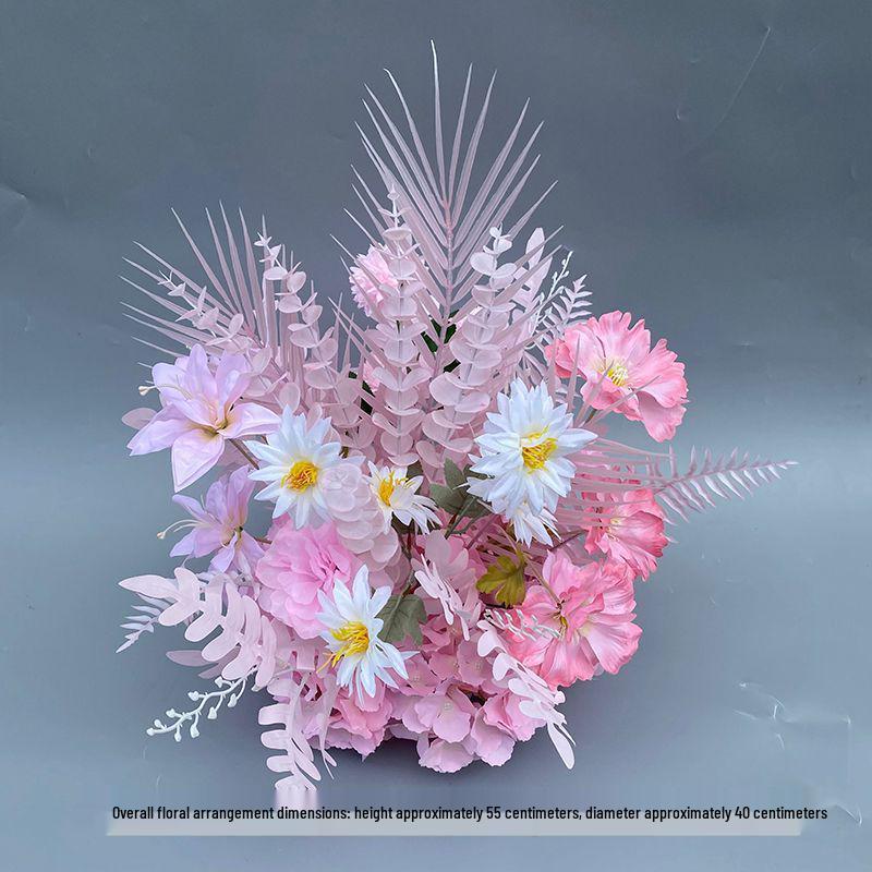 Большое шелковое эвкалиптовое цветочное напольное украшение для свадебной дорожки