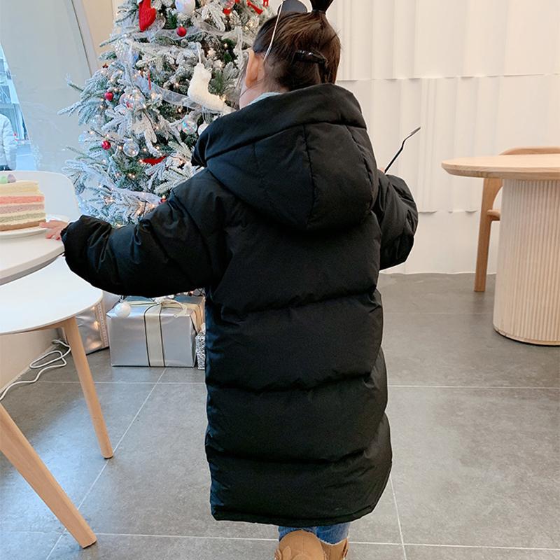 Children's Down Cotton Jacket Mid-length Thick Warm Winter Children's Clothing Girls Cotton Jacket Coat Top