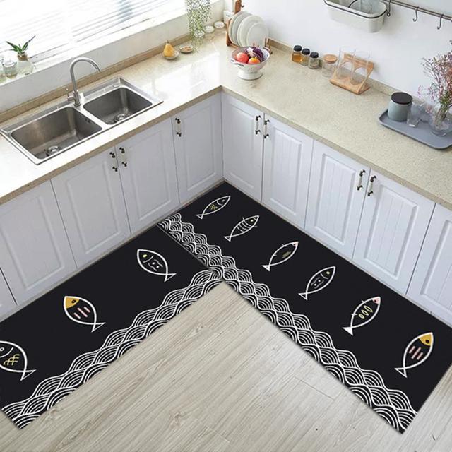 Nordic Style Cooking Space Mat Floor Carpet House Hold Carpet Easy Long Strip Door Mat Modern Style Entrance Doormat Home Decor